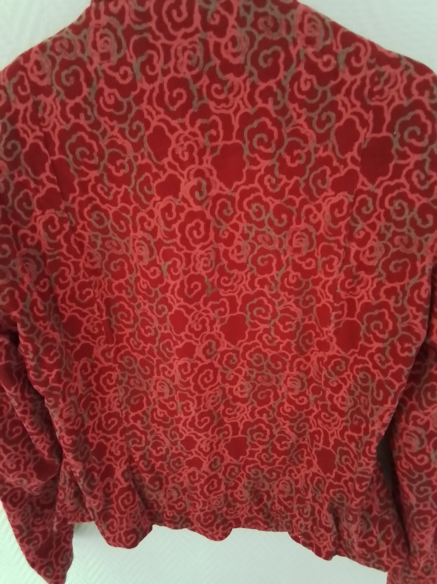 Veste velours courte boutonnée imprimée