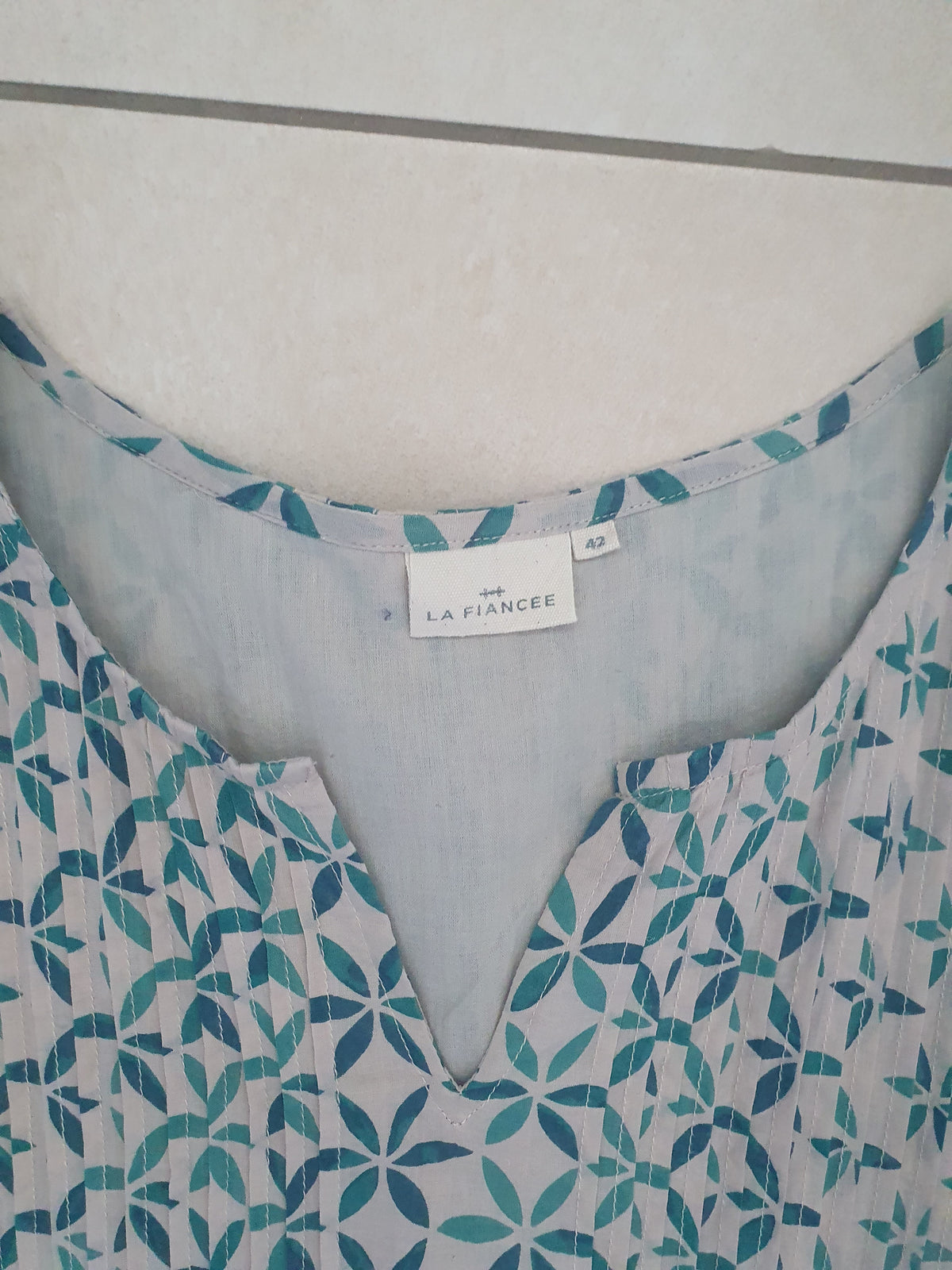 Robe imprimée voile de coton bio plissé SANCHA