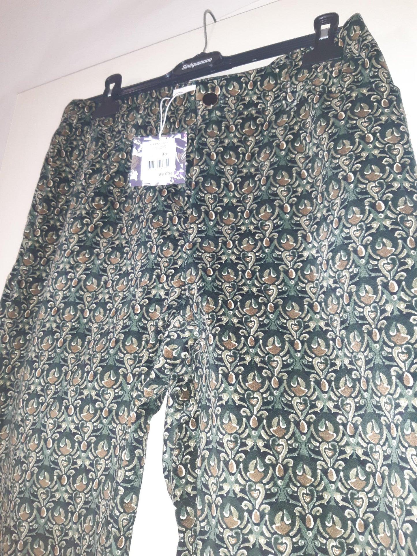 Pantalon velours lisse imprimé cigarette MARITA