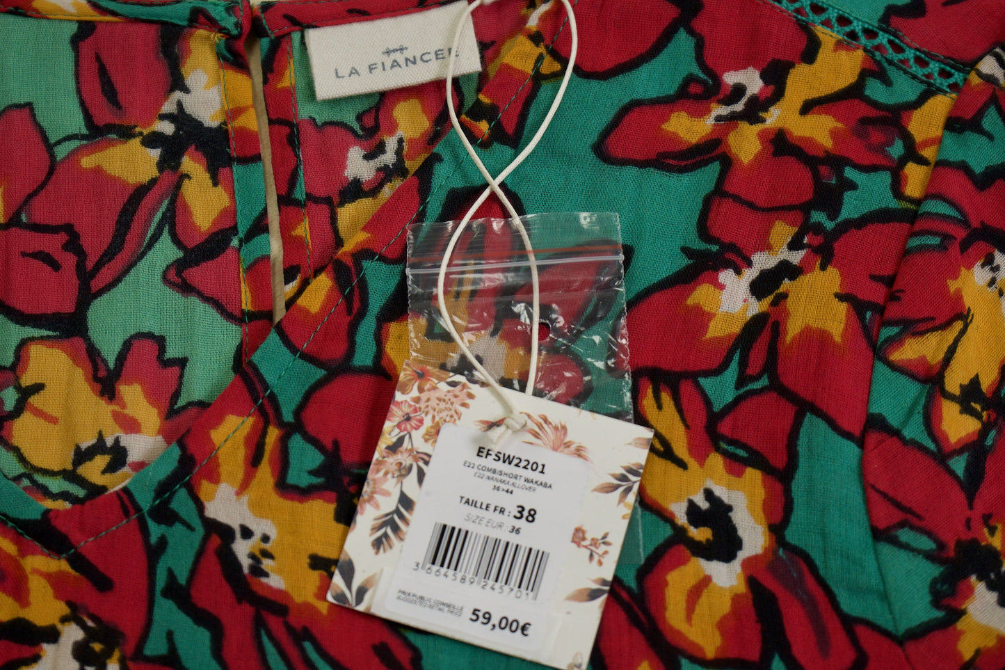 Combi-short gaze de coton WAKABA