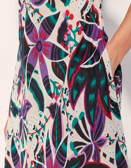 Robe longue imprimée voile de coton bio ALAIA