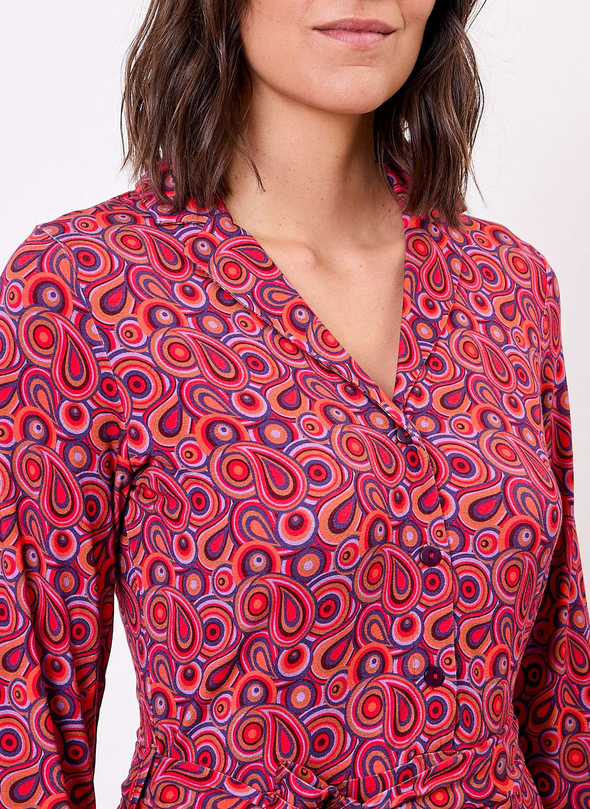 Robe imprimée maille fluide ceinturée EZONE