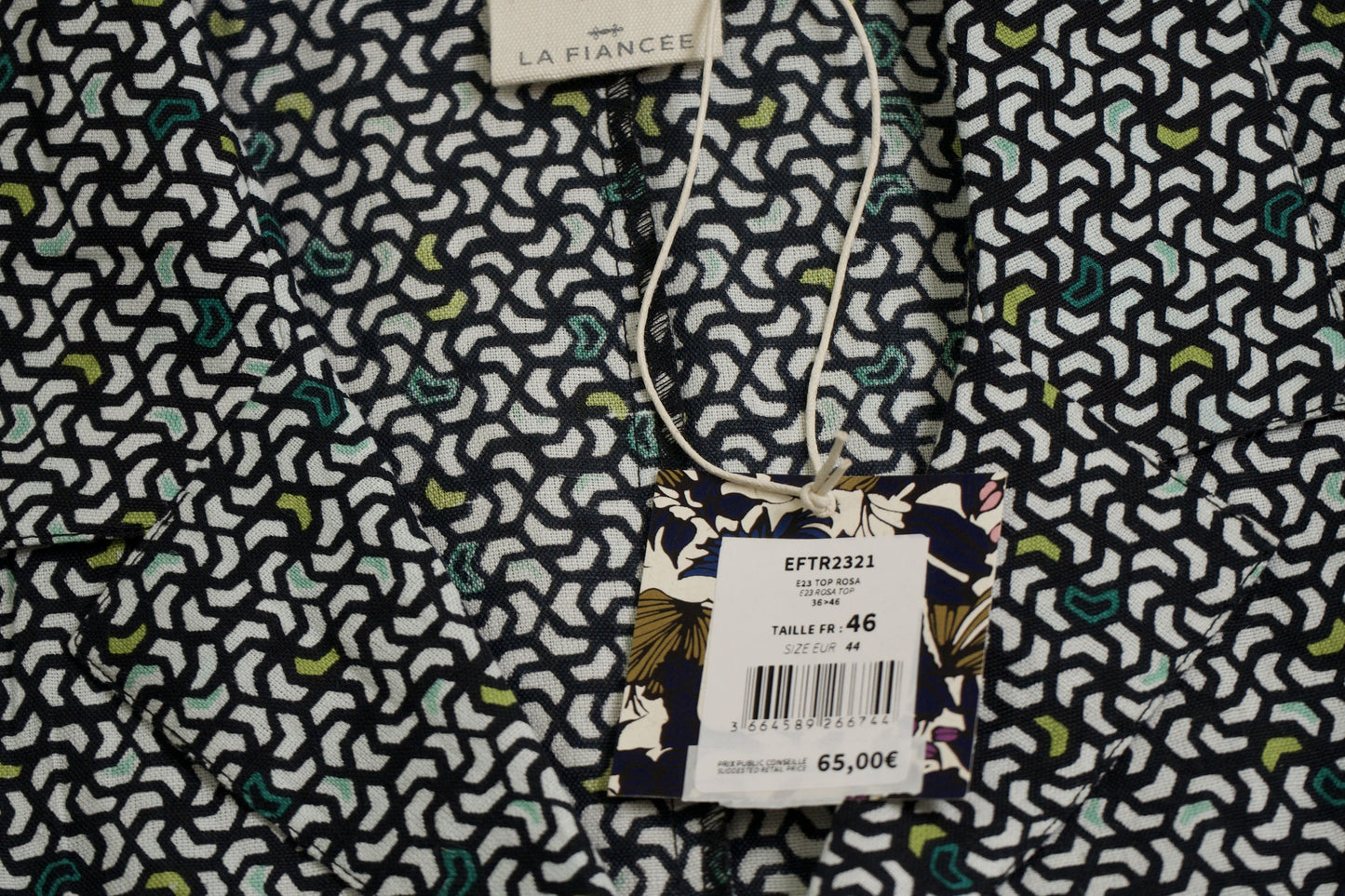 Chemisier imprimé sans manche coton lin ROSA