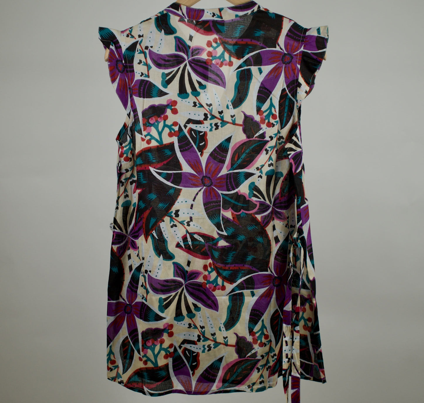 Blouse imprimée sans manche coton bio ARCELIO