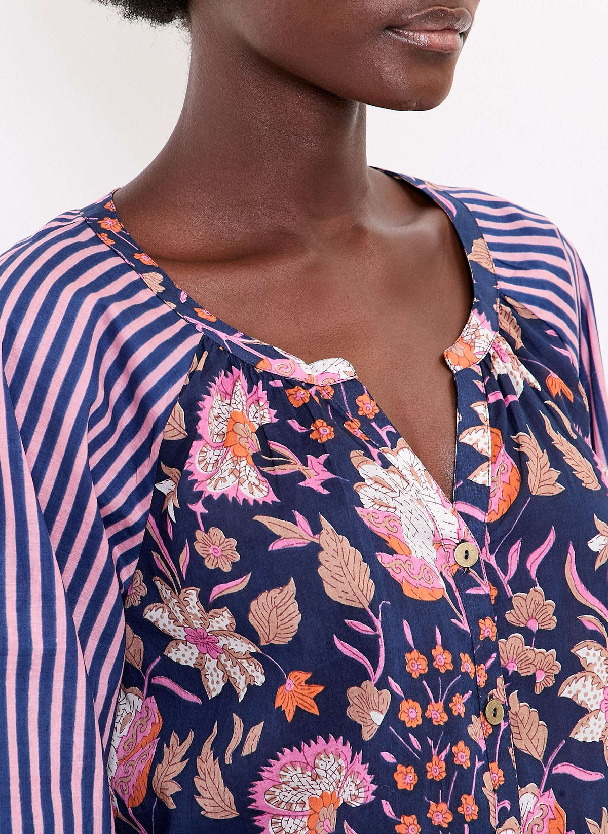 Blouse imprimée ample voile de coton bio OCCI