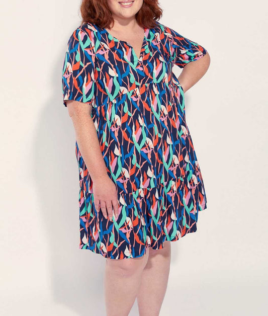 Robe imprimée ample fluide Ecovero NUSA