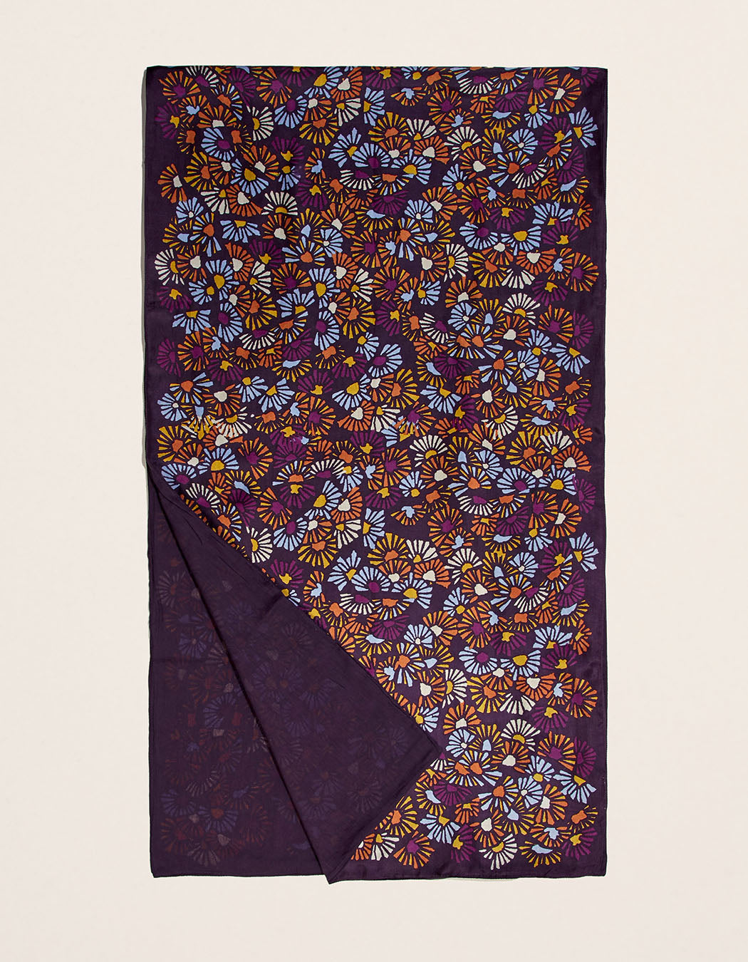 Foulard en soie imprimé et doublé