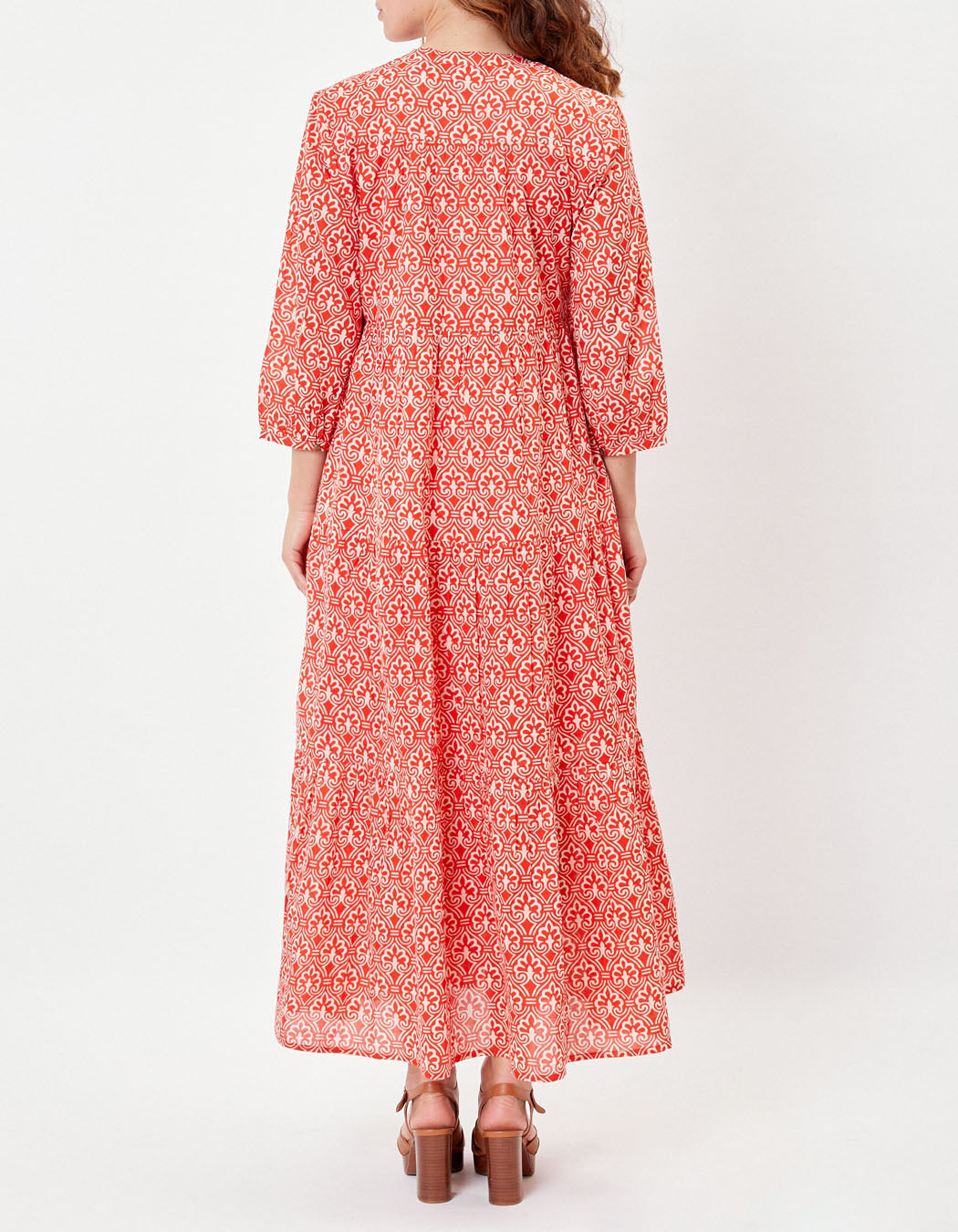 Robe longue voile de coton bio évasée CATALEYA