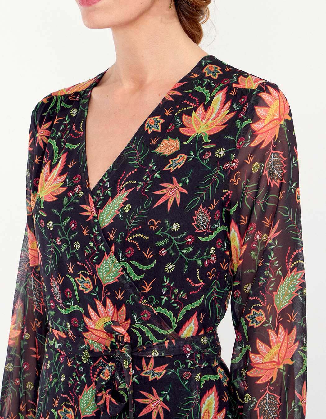 Robe longue fluide voile imprimée MALADA