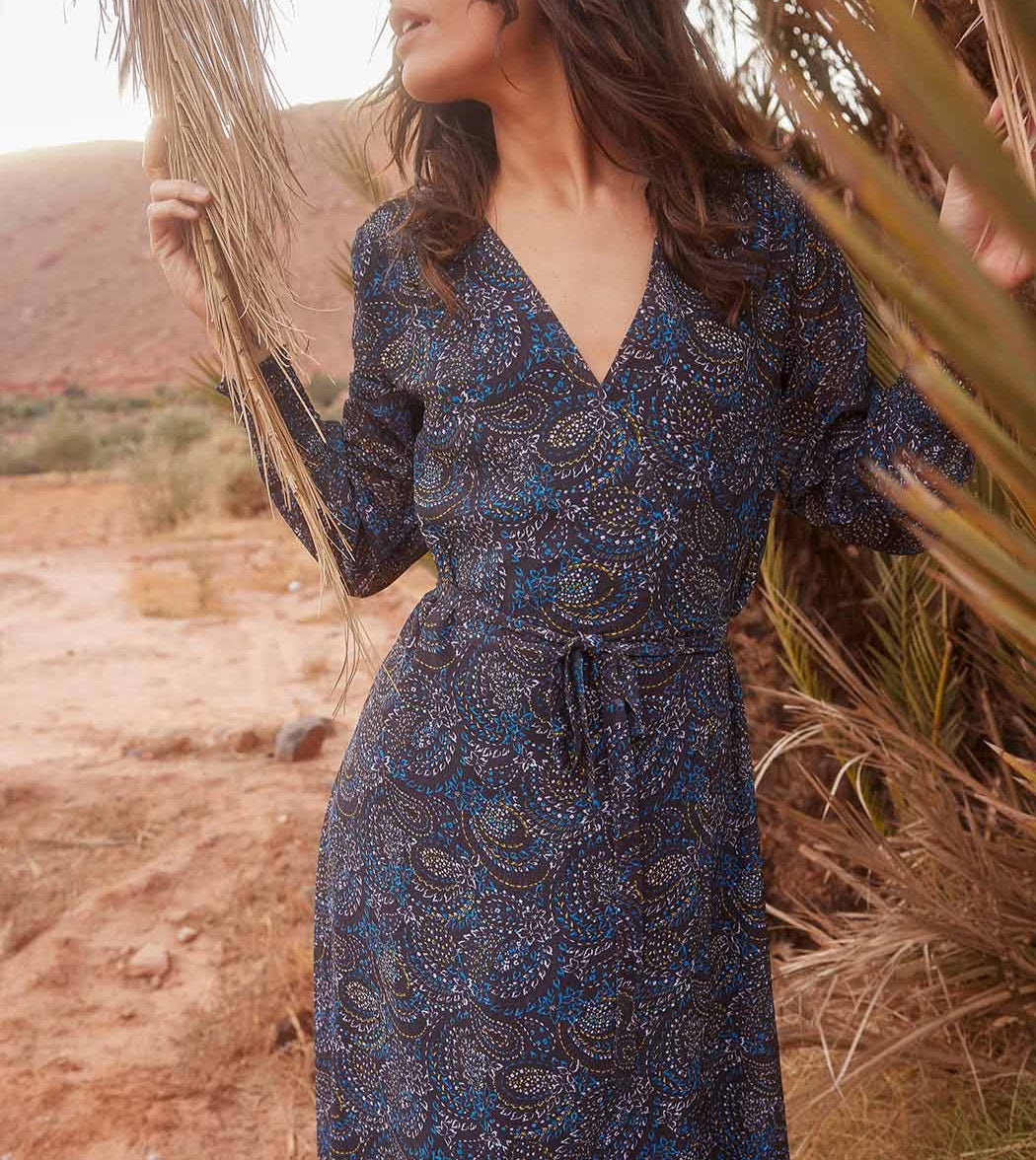 Robe longue fluide imprimée MALADA