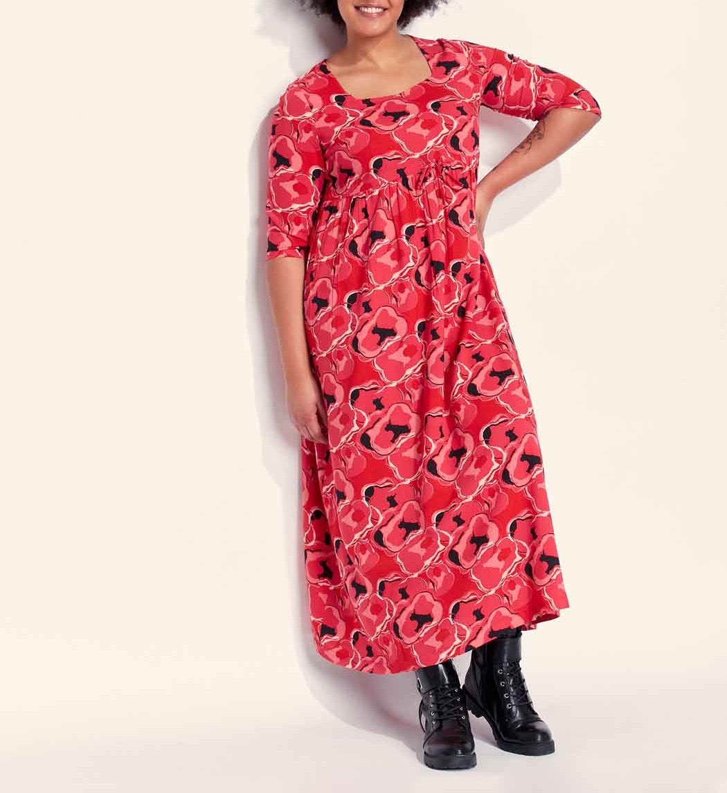 Robe longue imprimée évasée fluide TALA