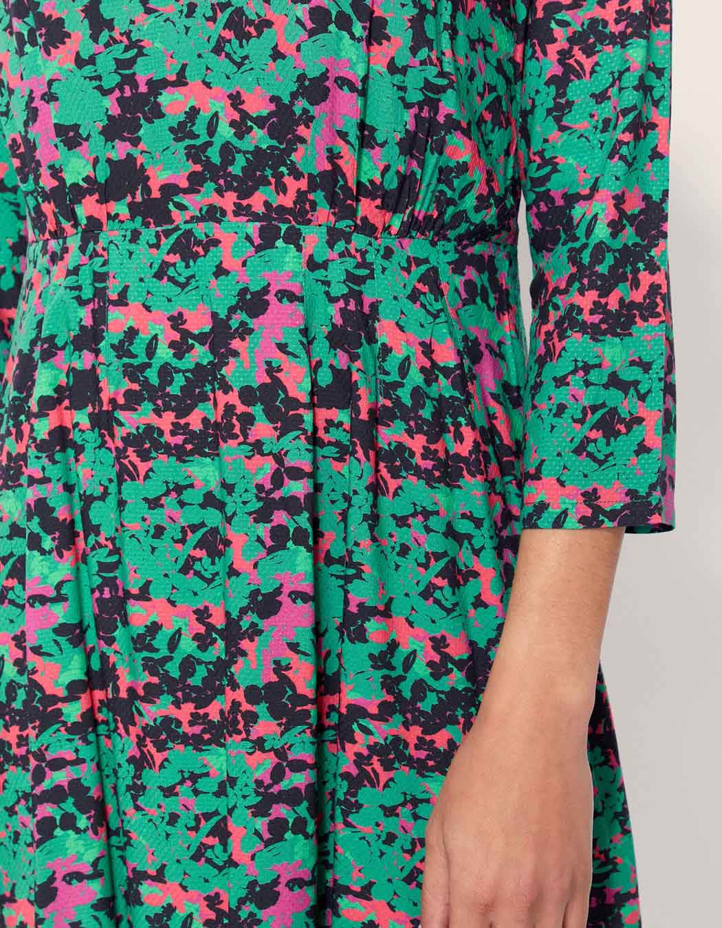 Robe fluide ceintrée imprimée XAVI