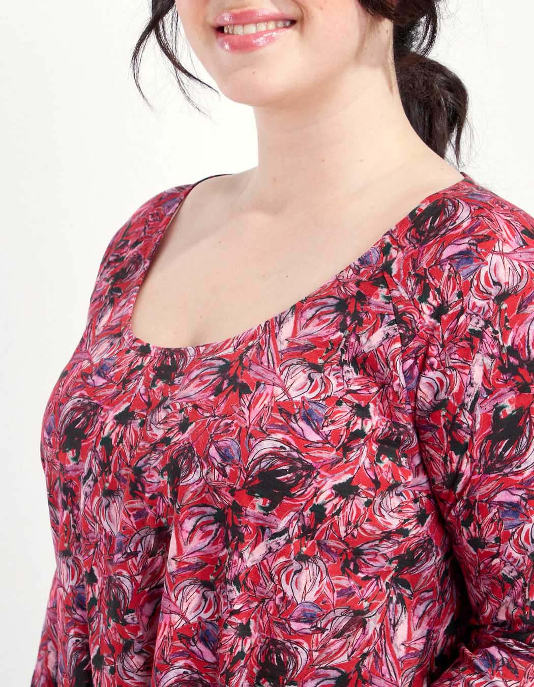 T-shirt evasé coton flammé imprimé GONGLO