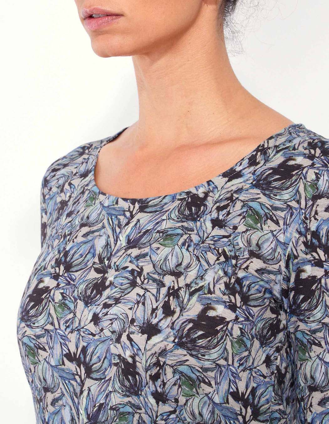 T-shirt evasé coton flammé imprimé KANPUR