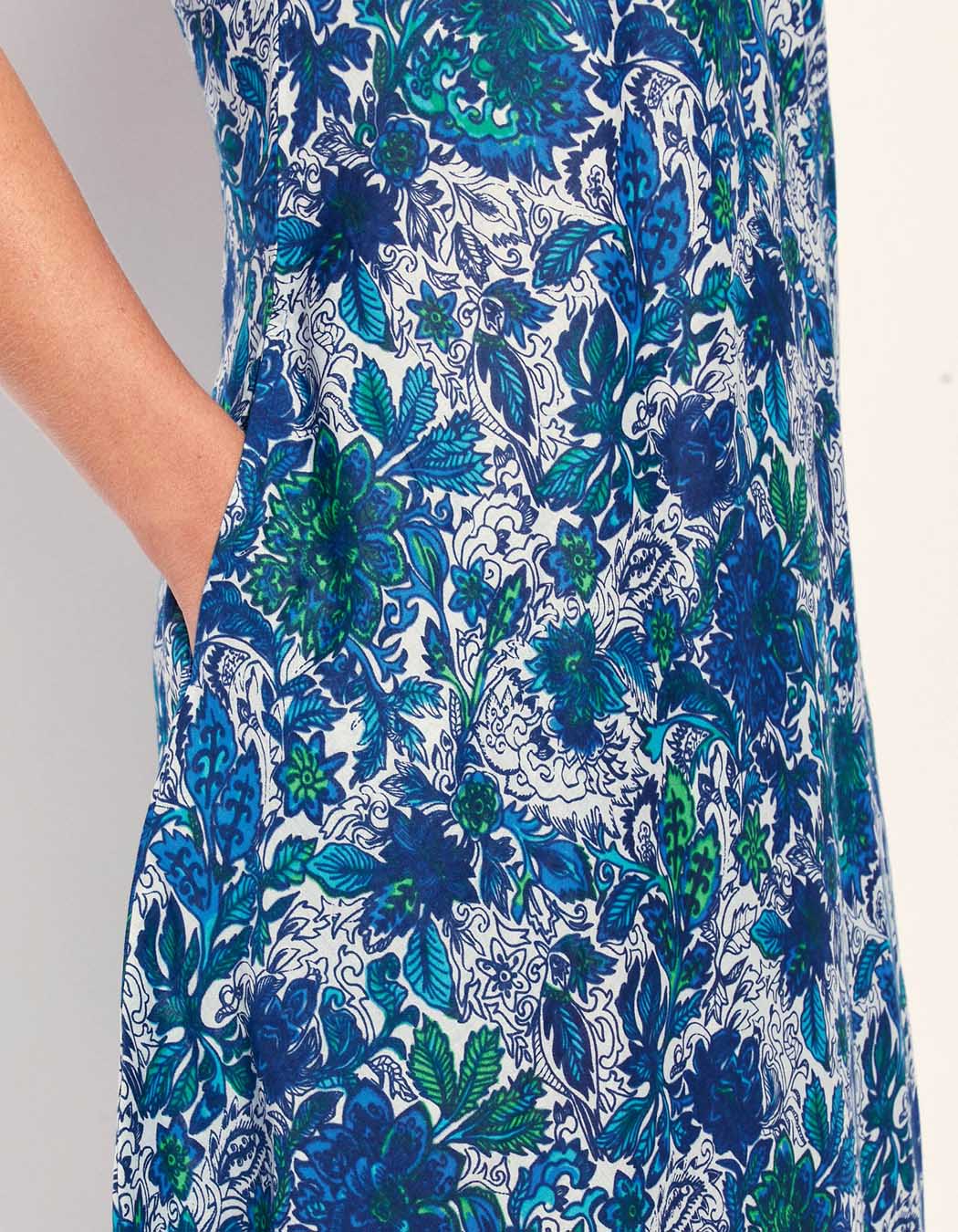 Robe longue imprimée voile de coton bio ALAIA