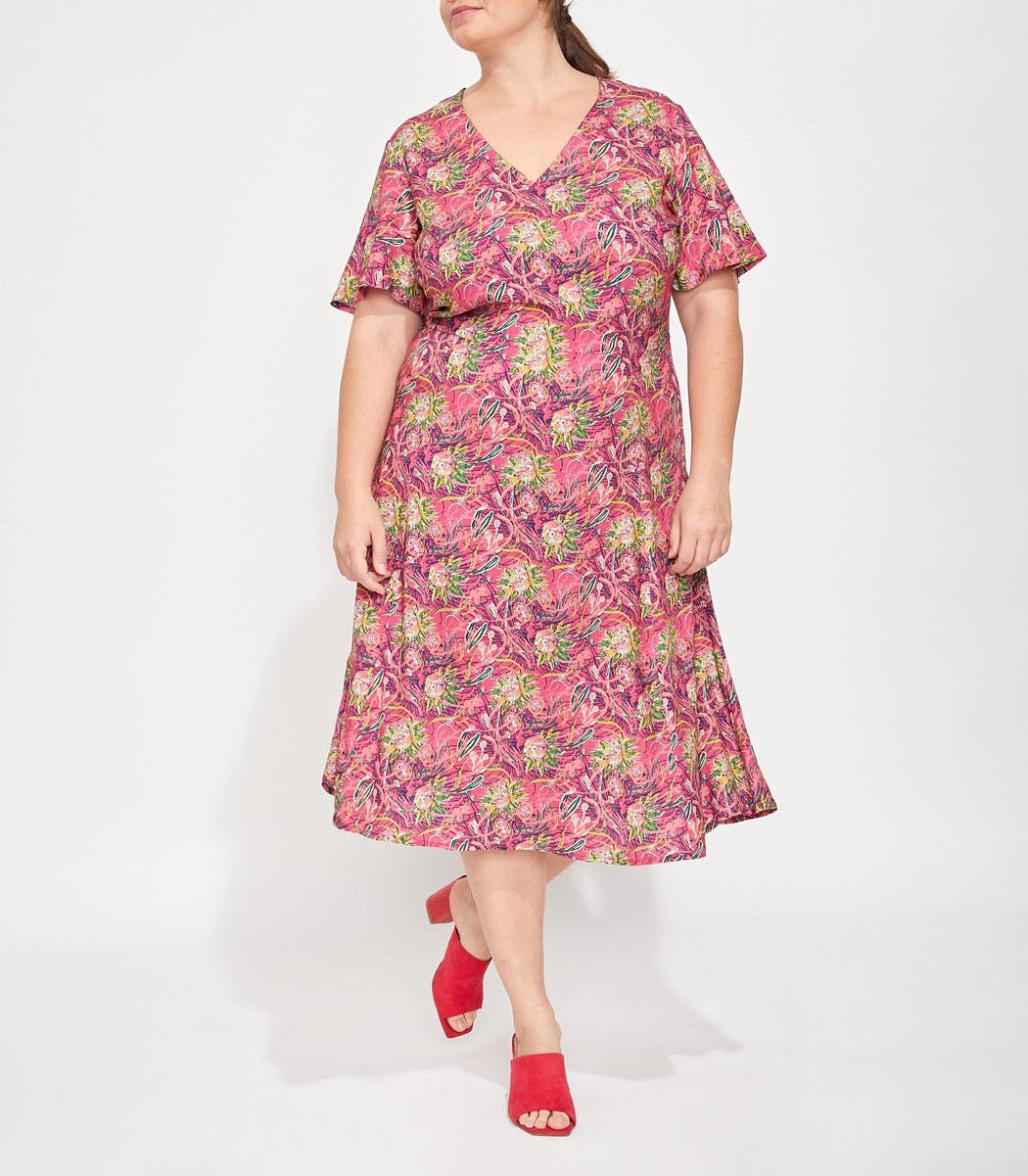Robe midi fluide imprimée BINTOU