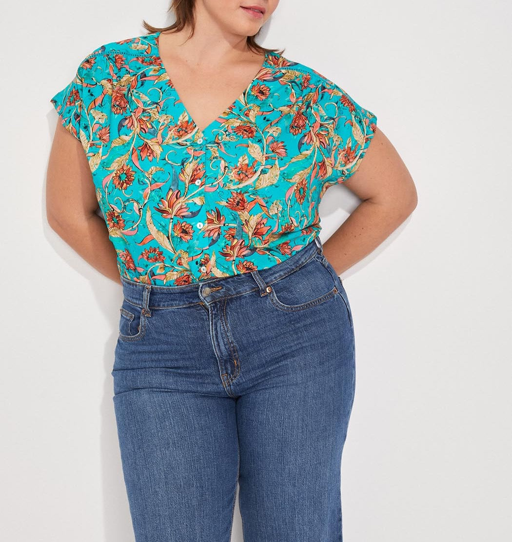 Blouse fluide col v ecovero VALERIA