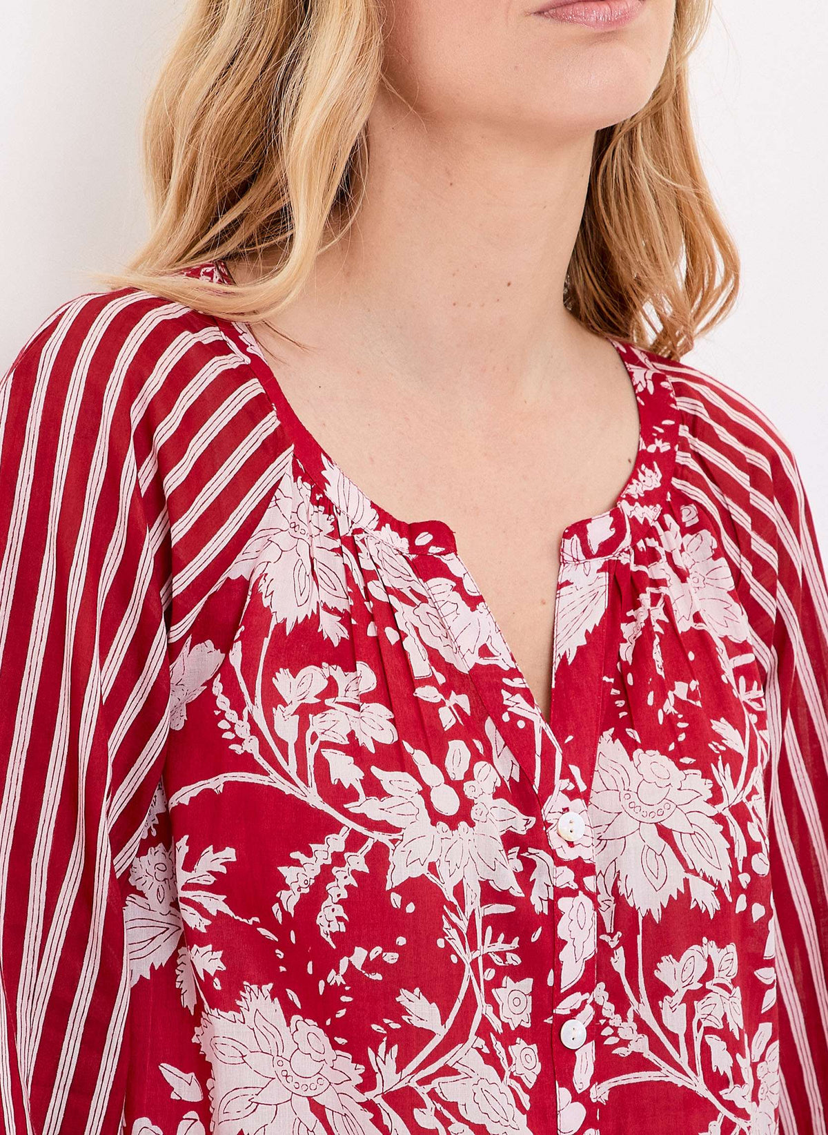 Blouse imprimée ample voile de coton bio OCCI