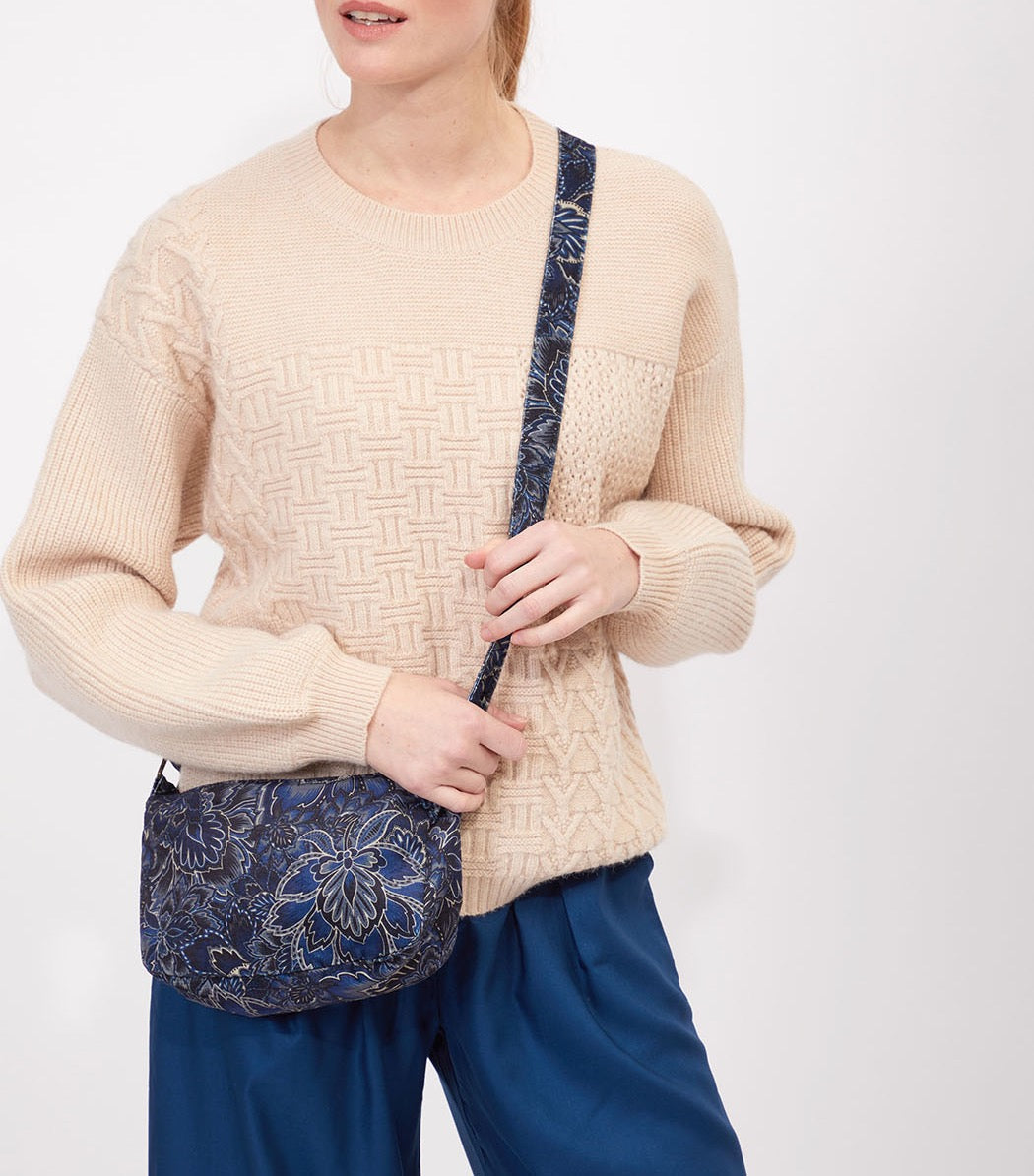 Sac bandoulière velours imprimé CLAY
