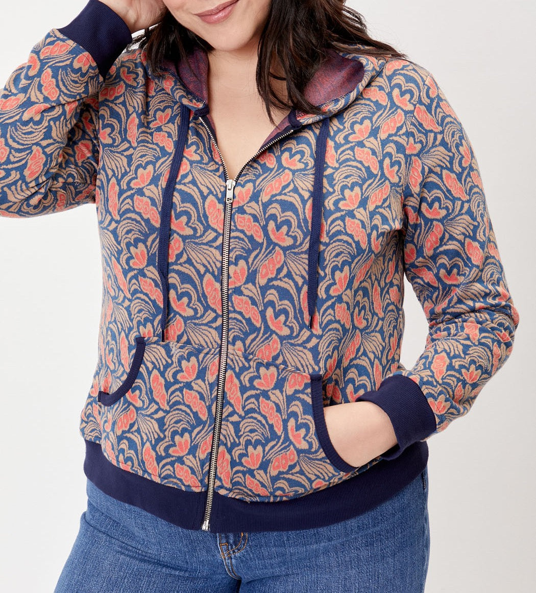 Sweat zippé maille jacquard YUMI