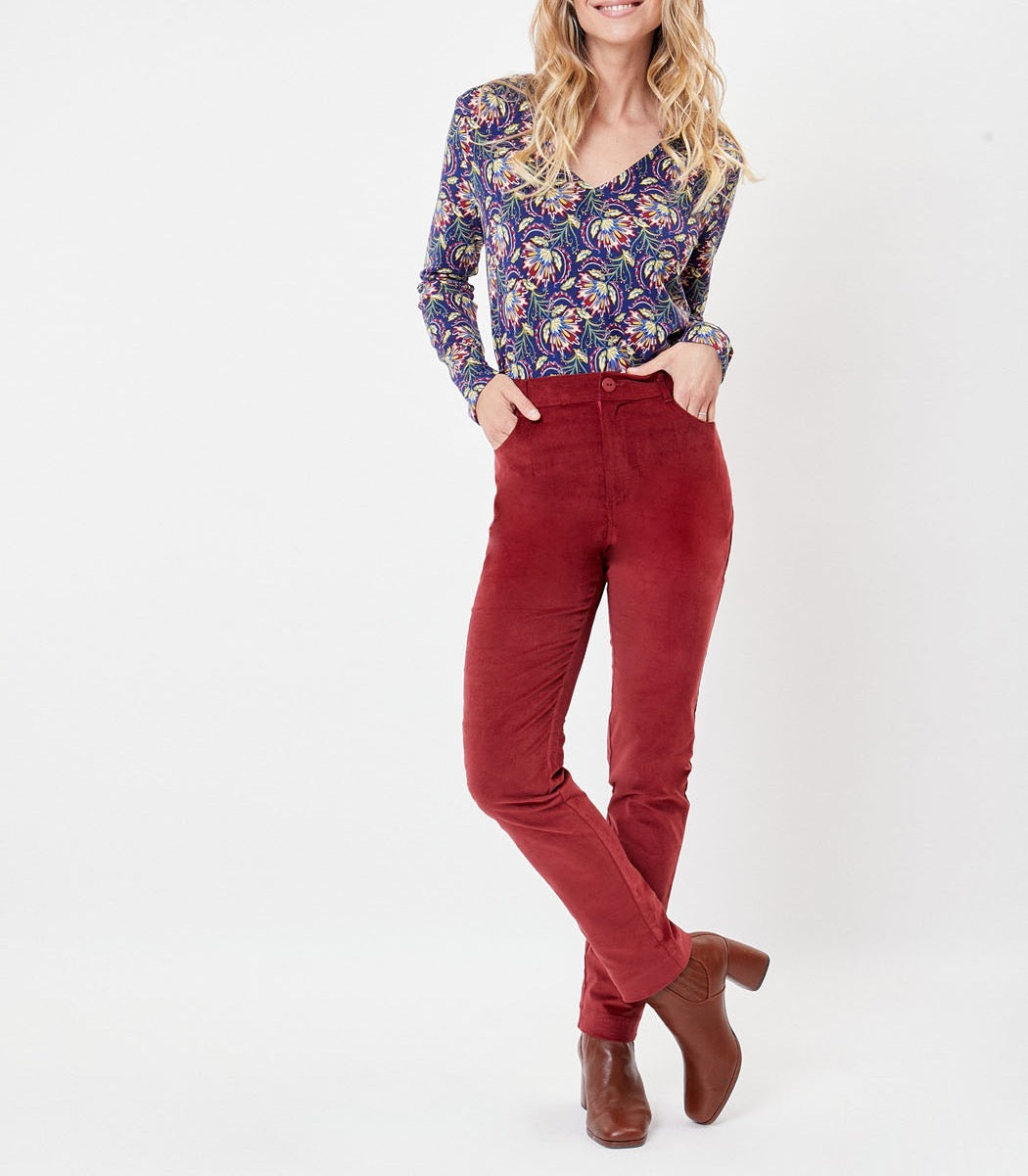Pantalon droit velours stretch GILS