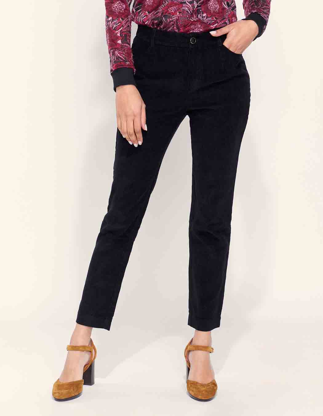 Pantalon velours côtelé uni cigarette MARITA