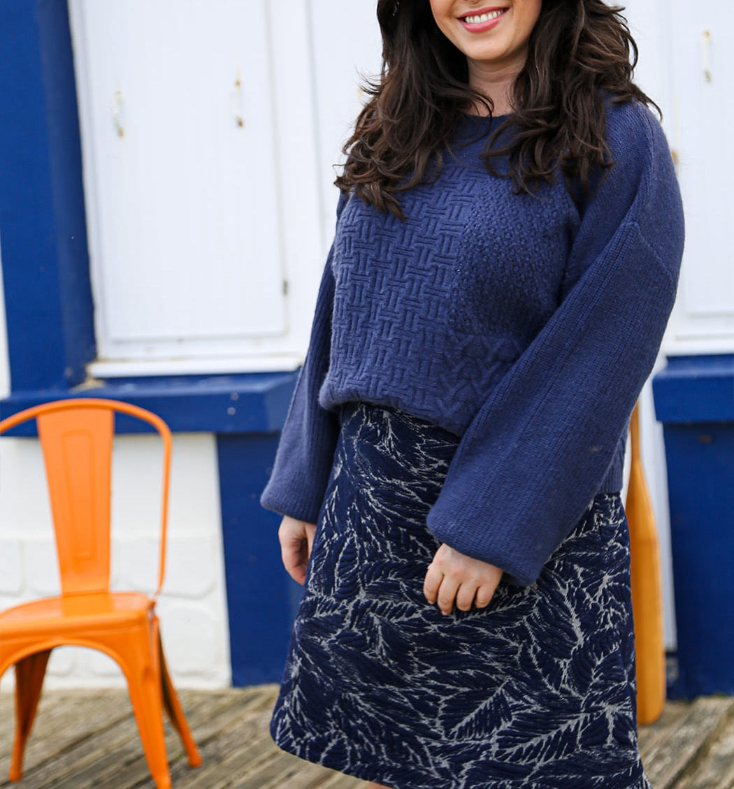 Pull patchwork col rond SVEA