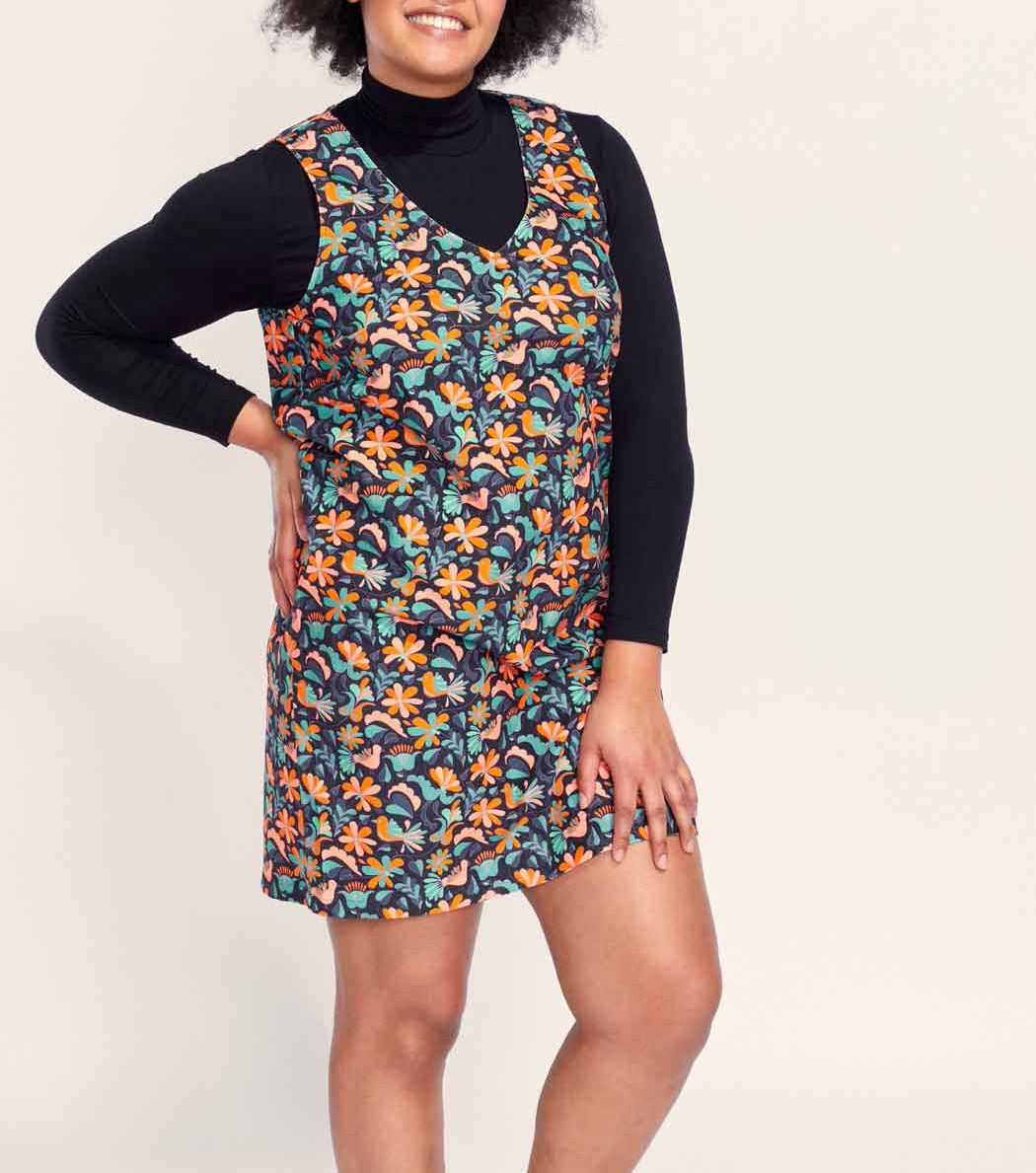 Robe chasuble en velours lisse MASA