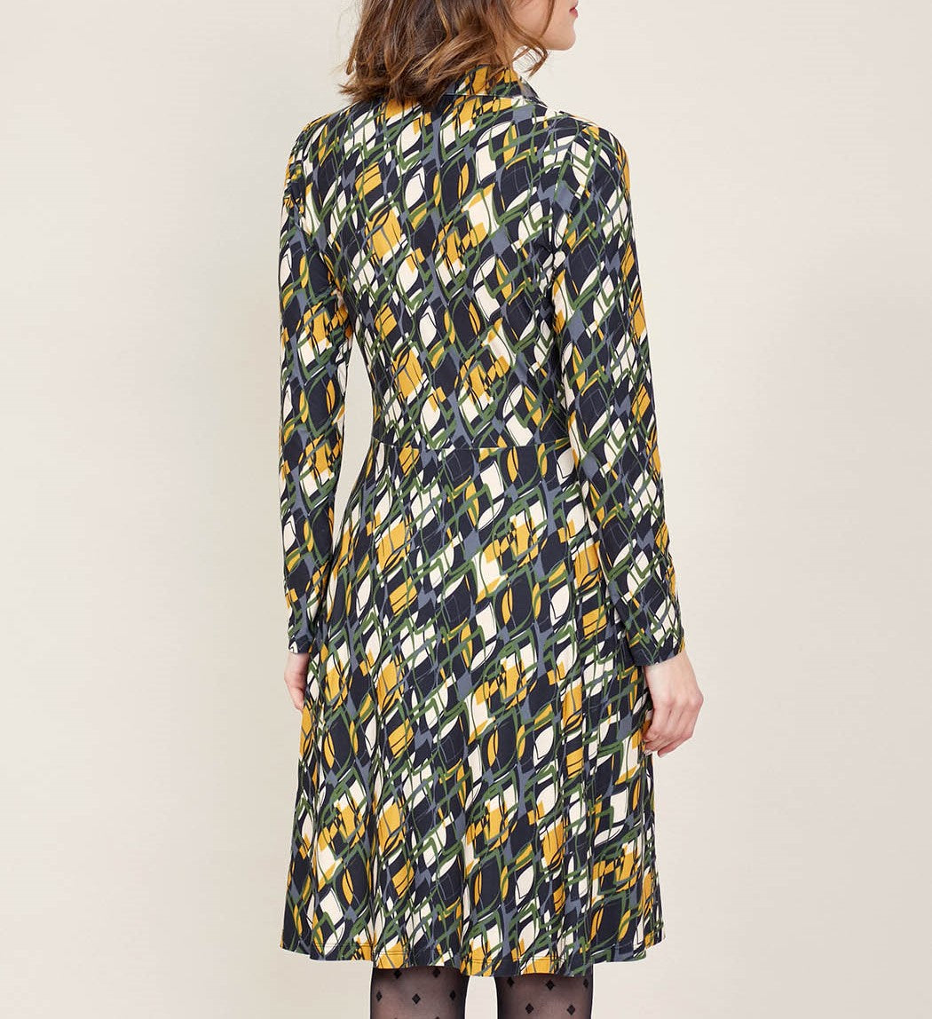Robe chemise imprimée peau de pèche SANDA