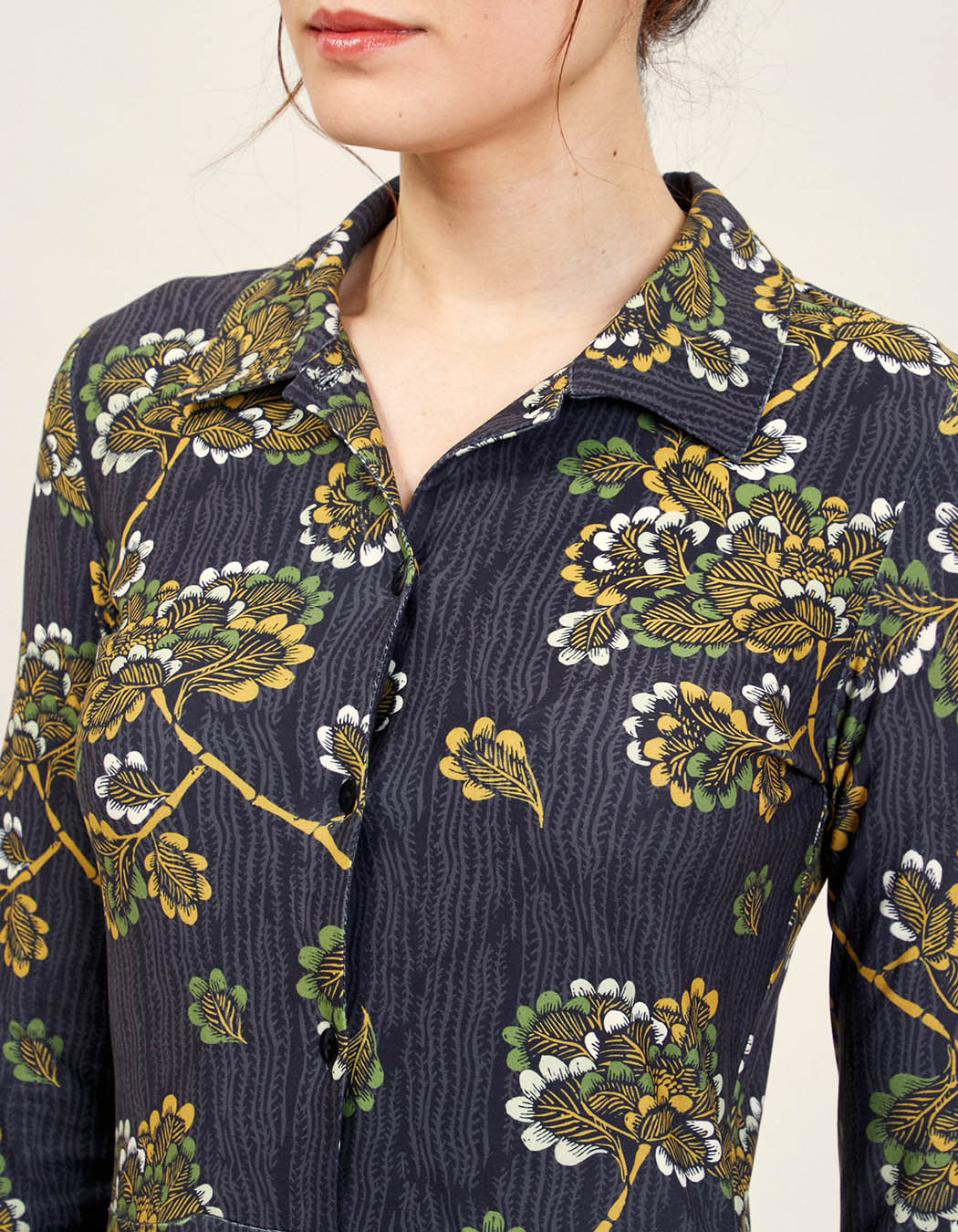 Robe chemise imprimée peau de pèche SANDA
