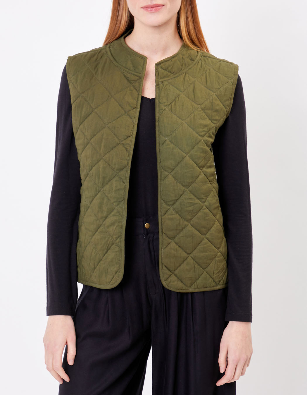 Veste sans manches réversible matelassée imprimée en coton GIA