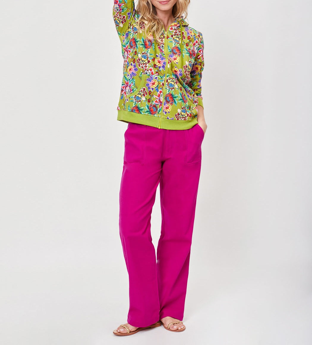 Gilet sweat coton bio zippé imprimé WOODINE