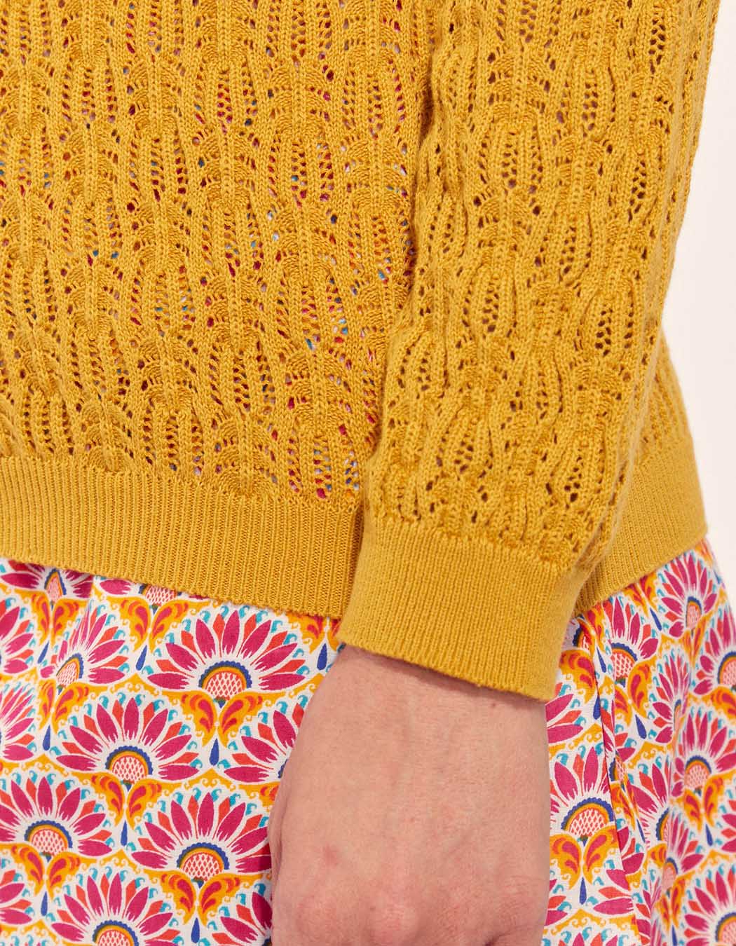 Pull maille ajouré col V BARITOLE