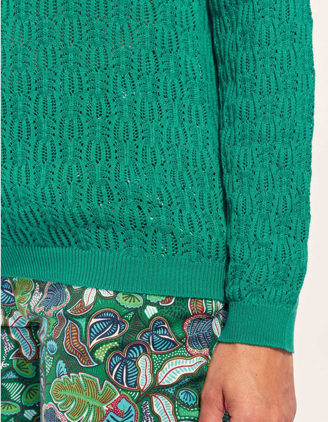 Pull maille ajouré col V BARITOLE