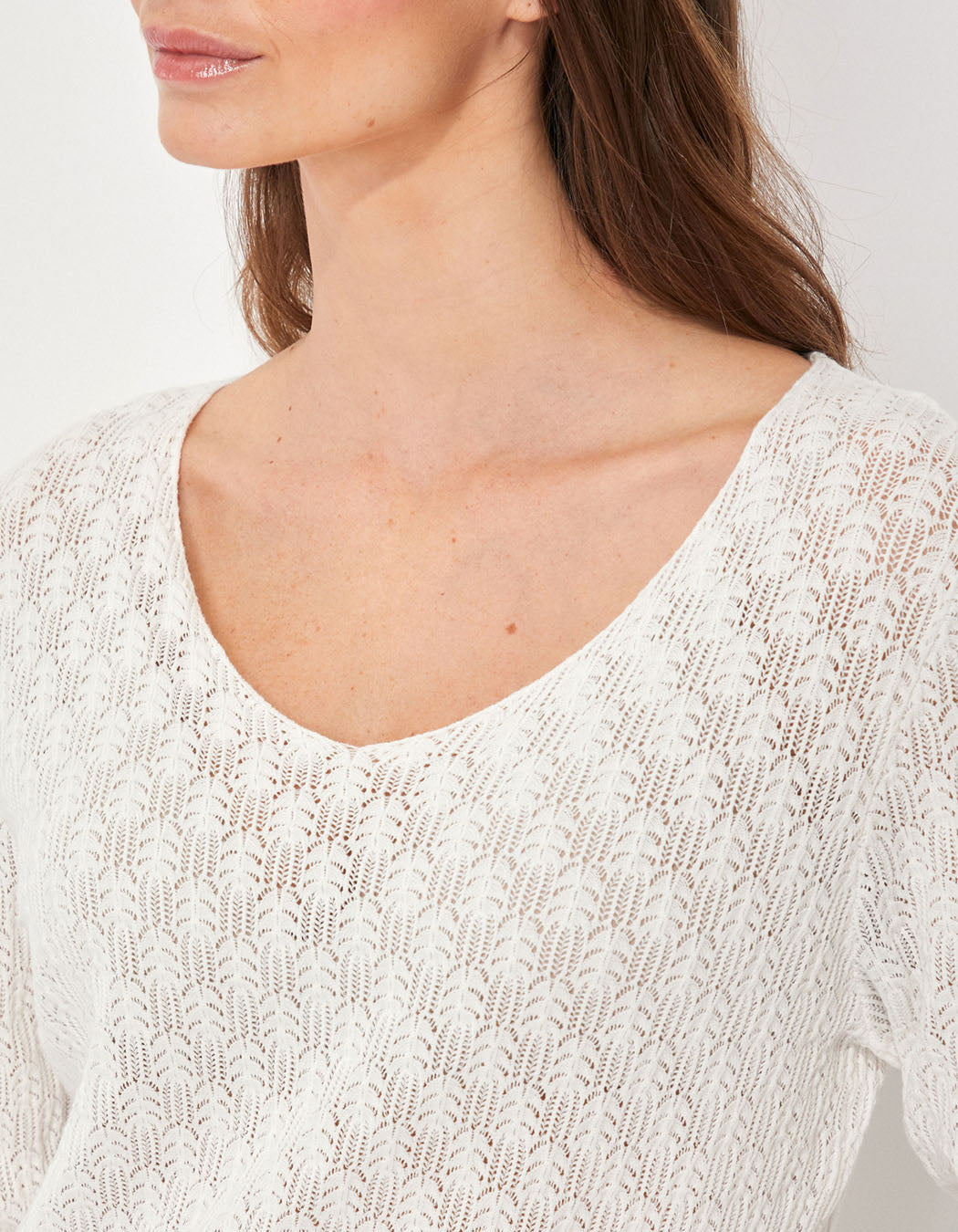 Pull maille ajourée col v BARNAT