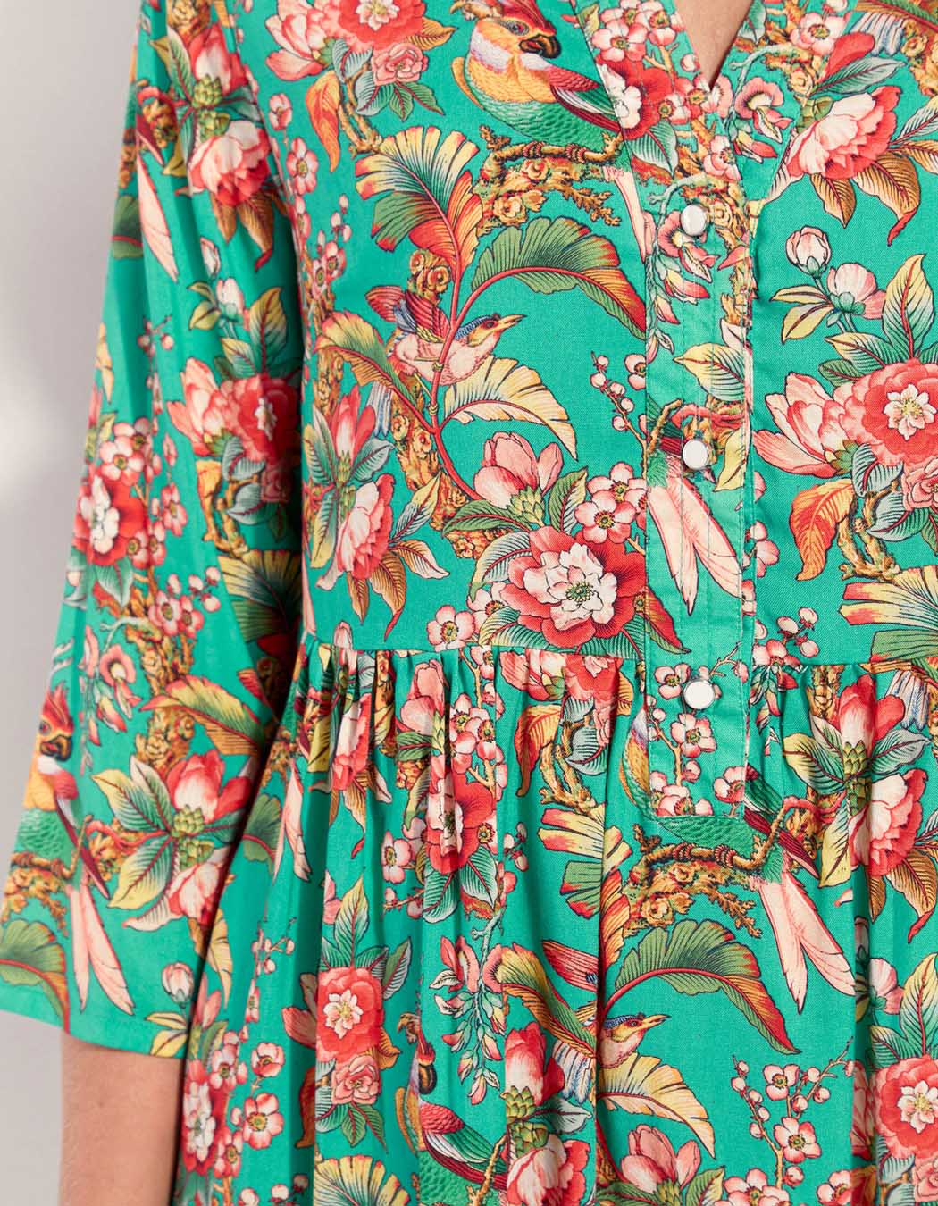 Robe fluide volants imprimée Ecovero DALESHKA