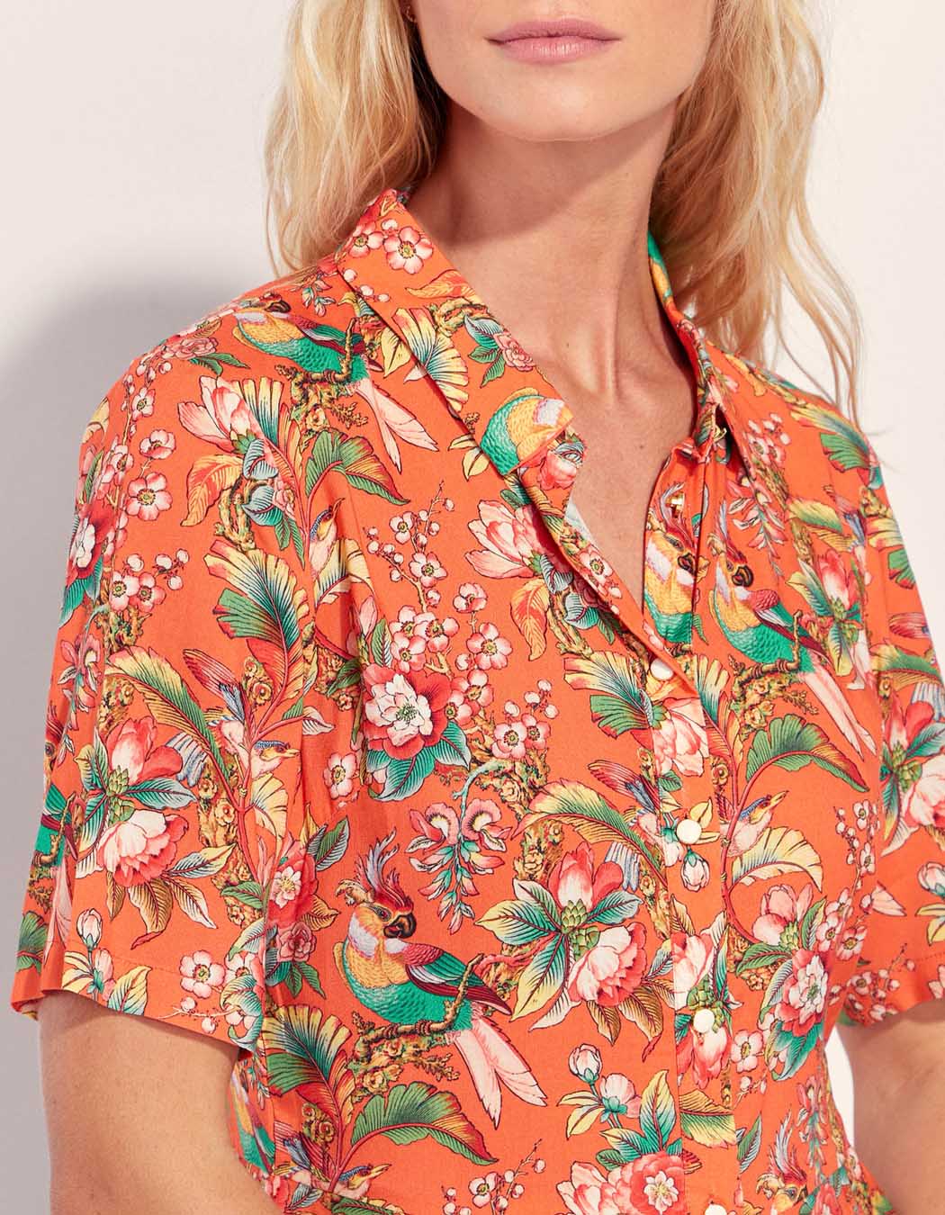 Robe chemise longue imprimée Ecovero GUADALUPE