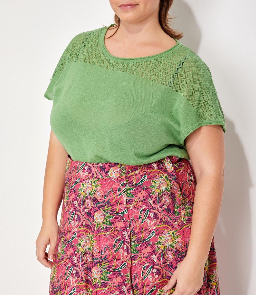 Top coton ajouré maille MANTRAS