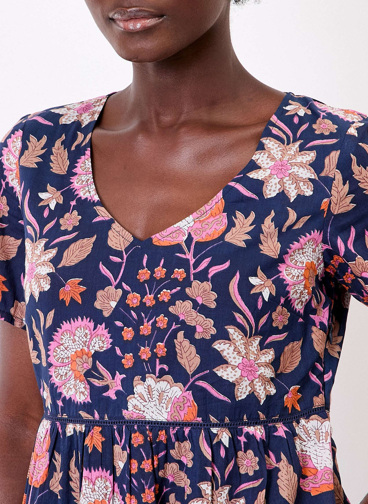 Robe imprimée évasée coton bio doublé SIWAN