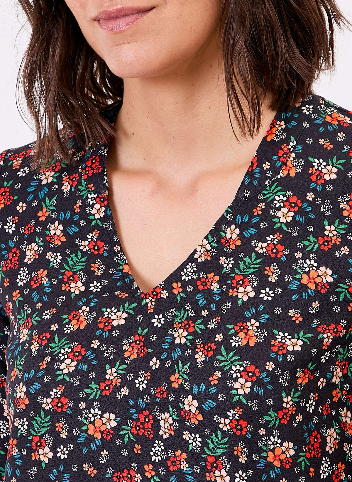 Blouse imprimée fluide col V GARYLY