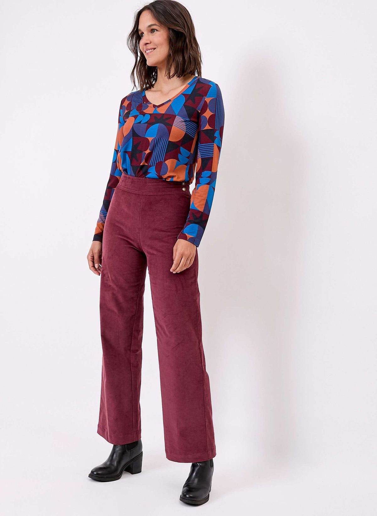 Pantalon droit large velours côtelé bio OSCAR