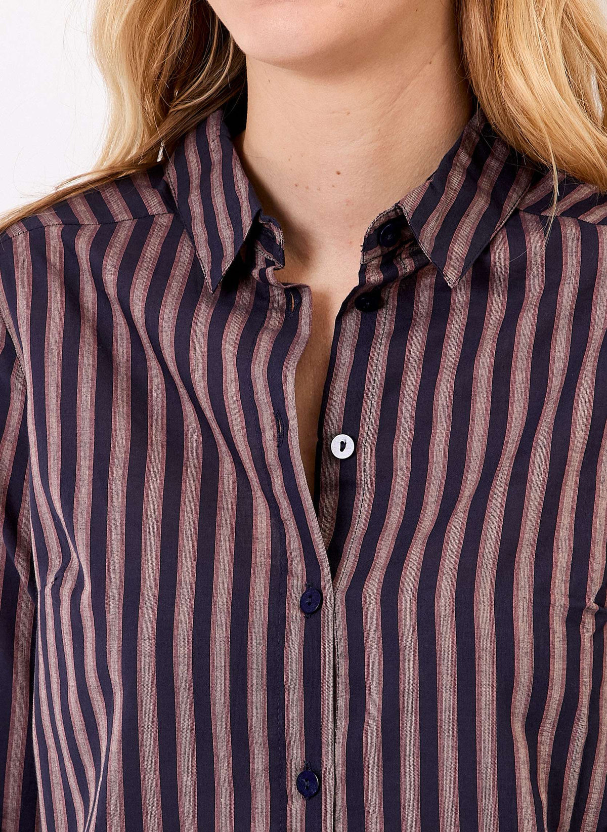 Chemise rayée droite voile de coton bio FEBINY