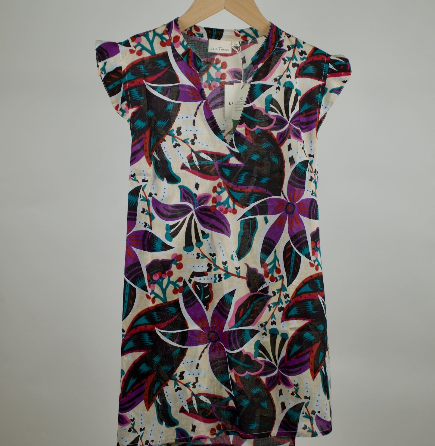 Blouse imprimée sans manche coton bio ARCELIO