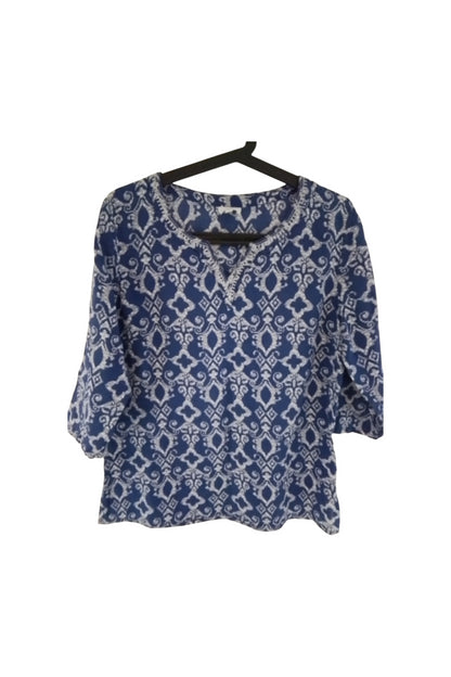 Tunique coton bleu et fil argent