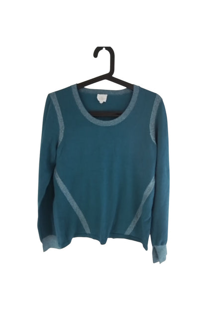 Pull bleu canard et fil brillant