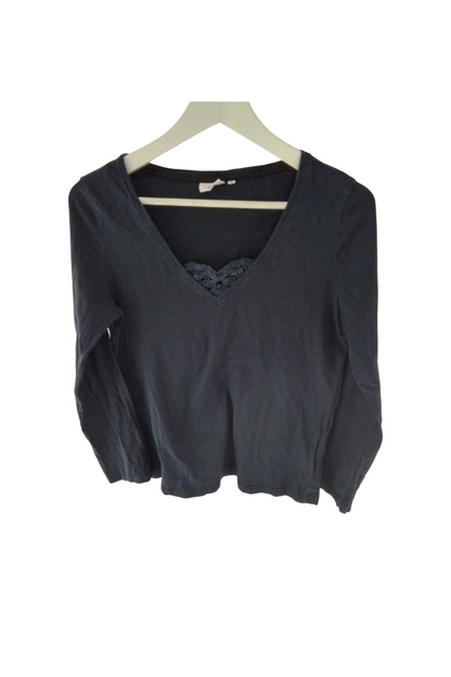Tee-shirt manches longues coton biologique bleu marine