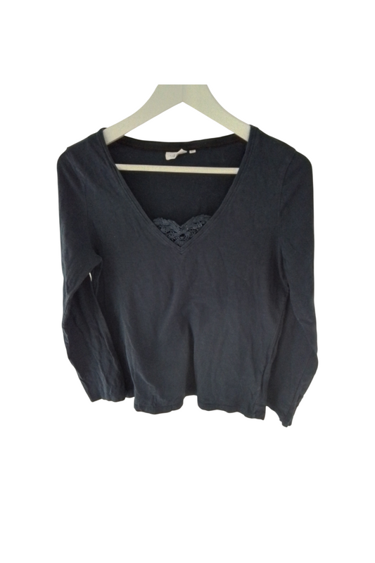 Tee-shirt manches longues coton biologique bleu marine