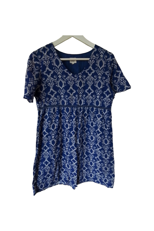Robe bleue coupe fluide en coton