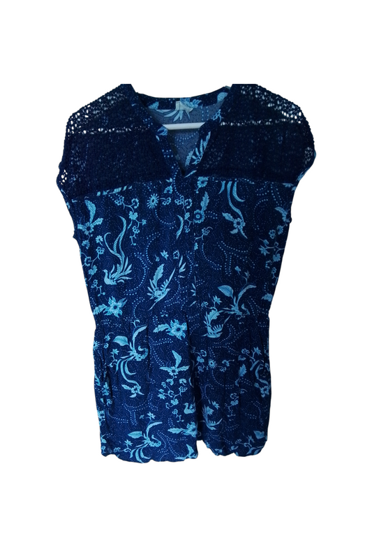 Robe coton,  doublée,  élastique à la taille