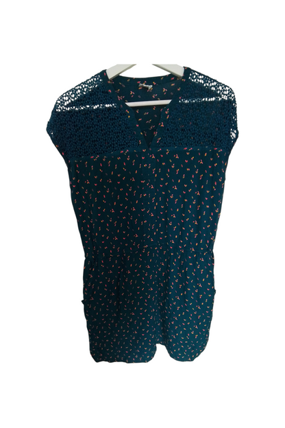 Robe doublée,  en coton, élastiquée à la taille